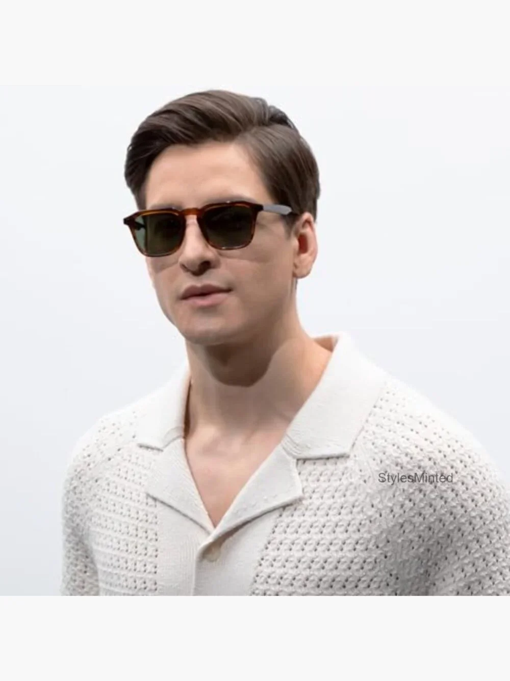 Retro Square Polarized Sunglasses Men UV400 Acetate Hand-crafted 60s Style